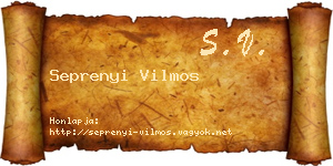Seprenyi Vilmos névjegykártya