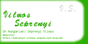 vilmos seprenyi business card